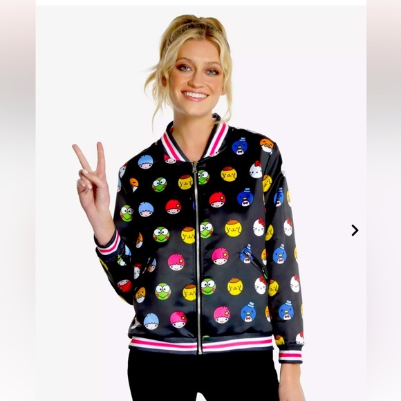JapanLA Hello Sanrio Reversible Satin Bomber Jacket Kawaii Manga Size Medium